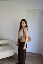 SAC BOWLING CUIR TAUPE