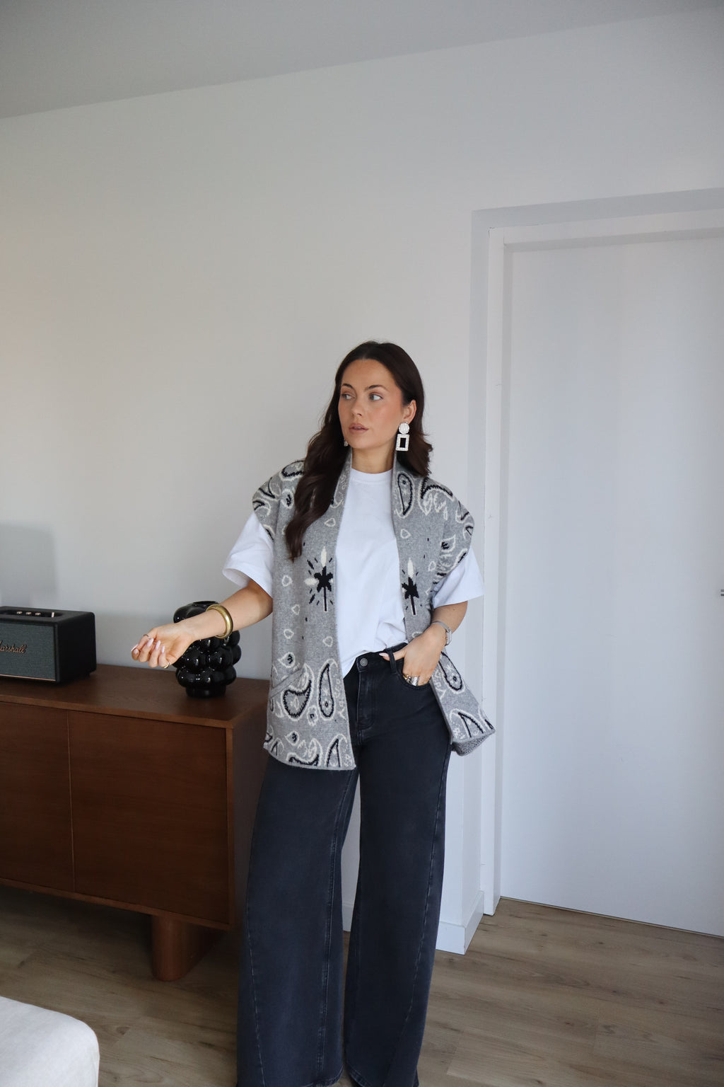 GILET BANDANA OLIVIA GRIS