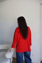 TOP À BOUTONS CHARLIE ROUGE