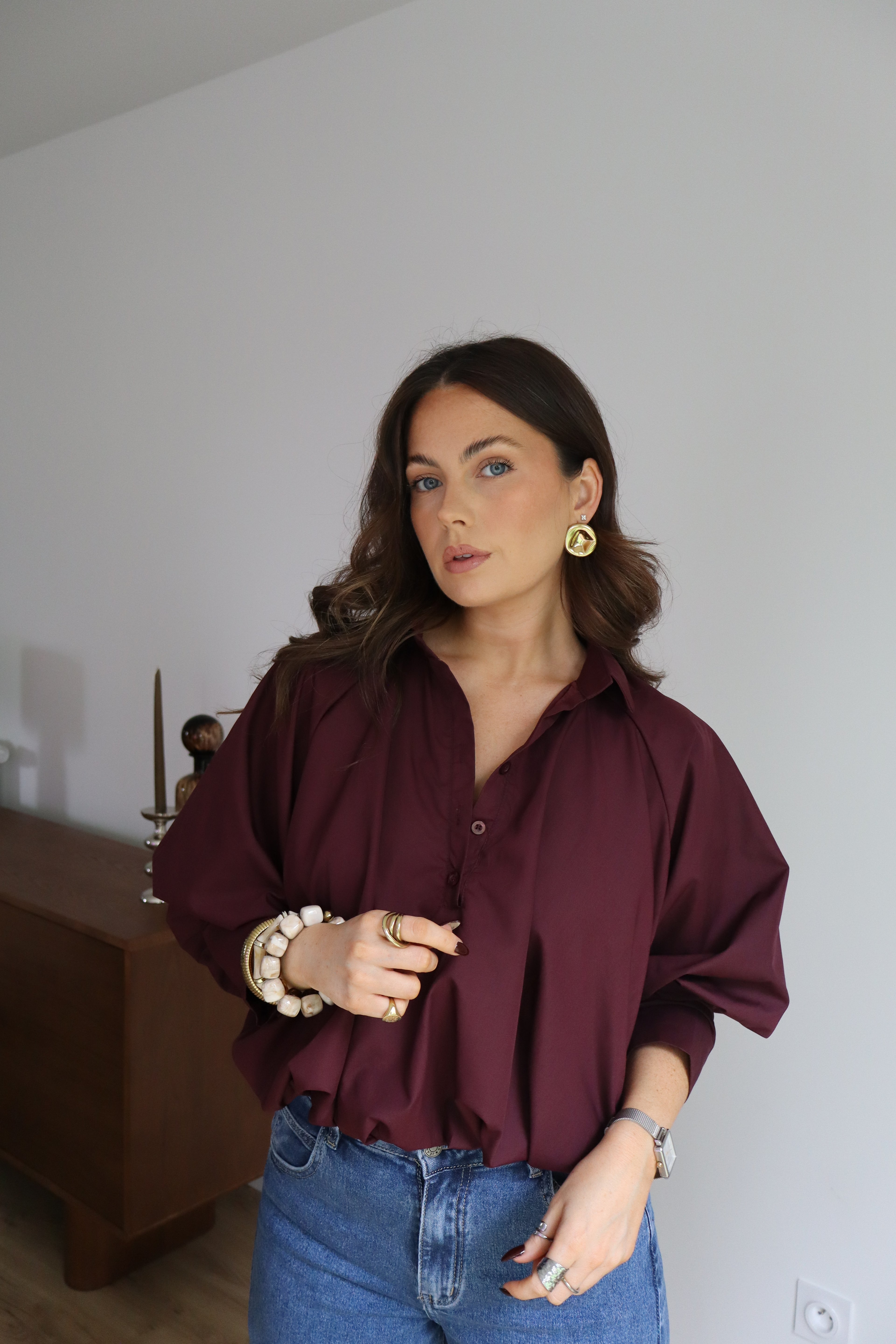 BLOUSE BOULE SARAH BORDEAUX