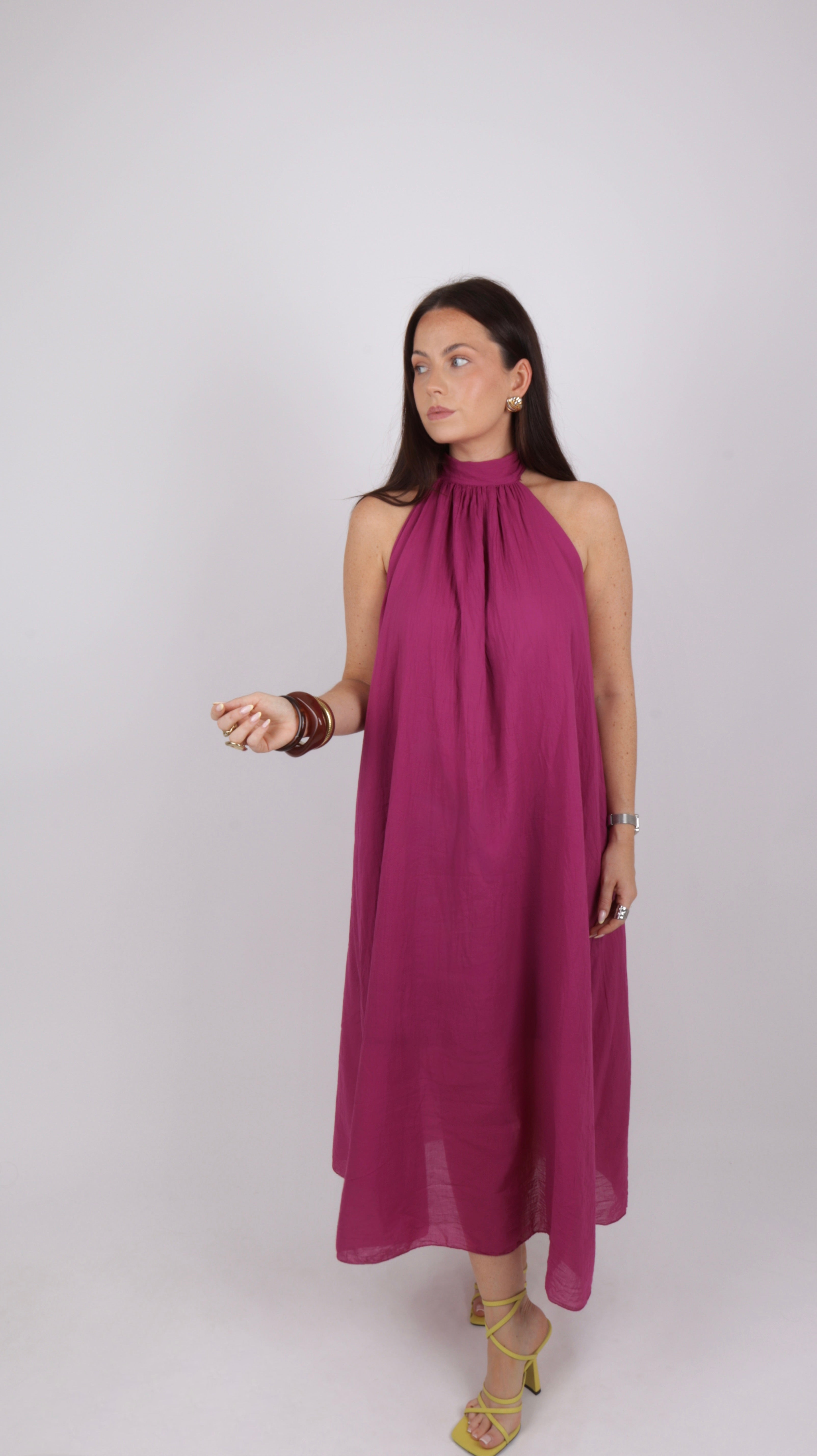 ROBE COL MONTANT LOUISE PRUNE