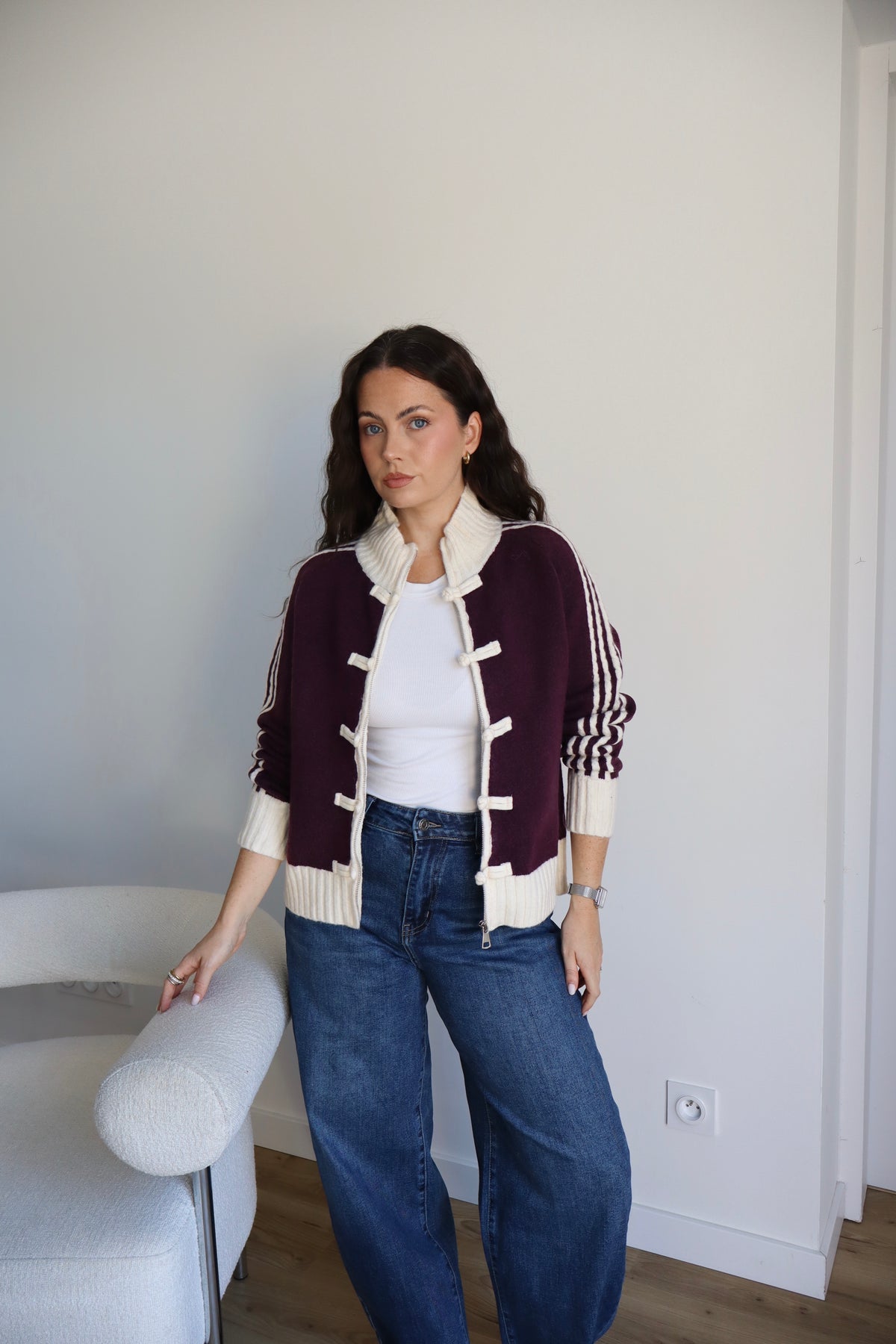 GILET ZIPPÉ ALBA PRUNE
