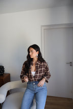 CHEMISE CARREAUX LANA MARRON