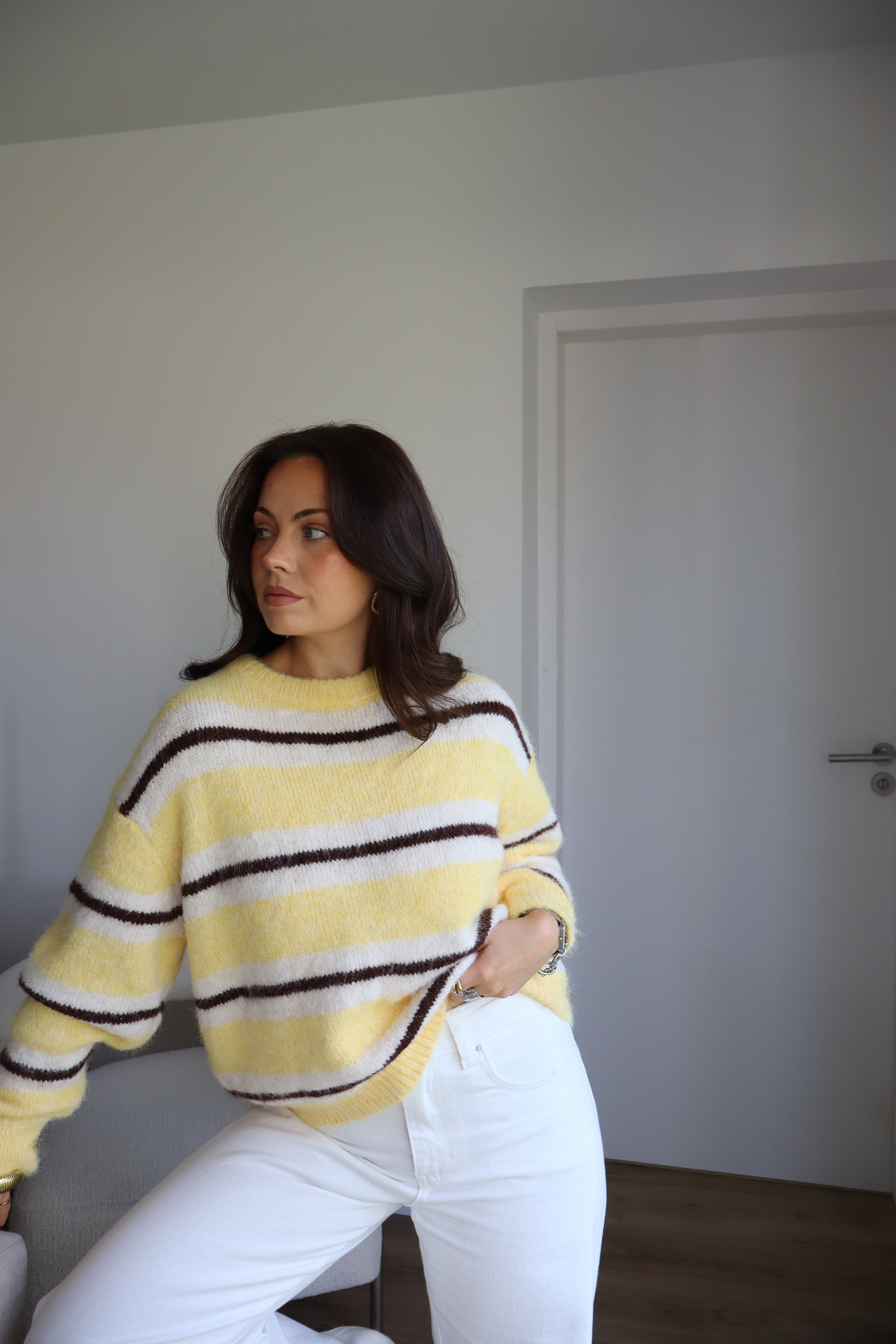 PULL RAYÉ JAUNE TALMA