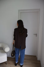 PRECOMMANDE - BLAZER MARRON FONCÉ TAO