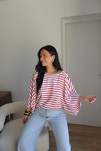 T-SHIRT EMY BLANC/ROUGE