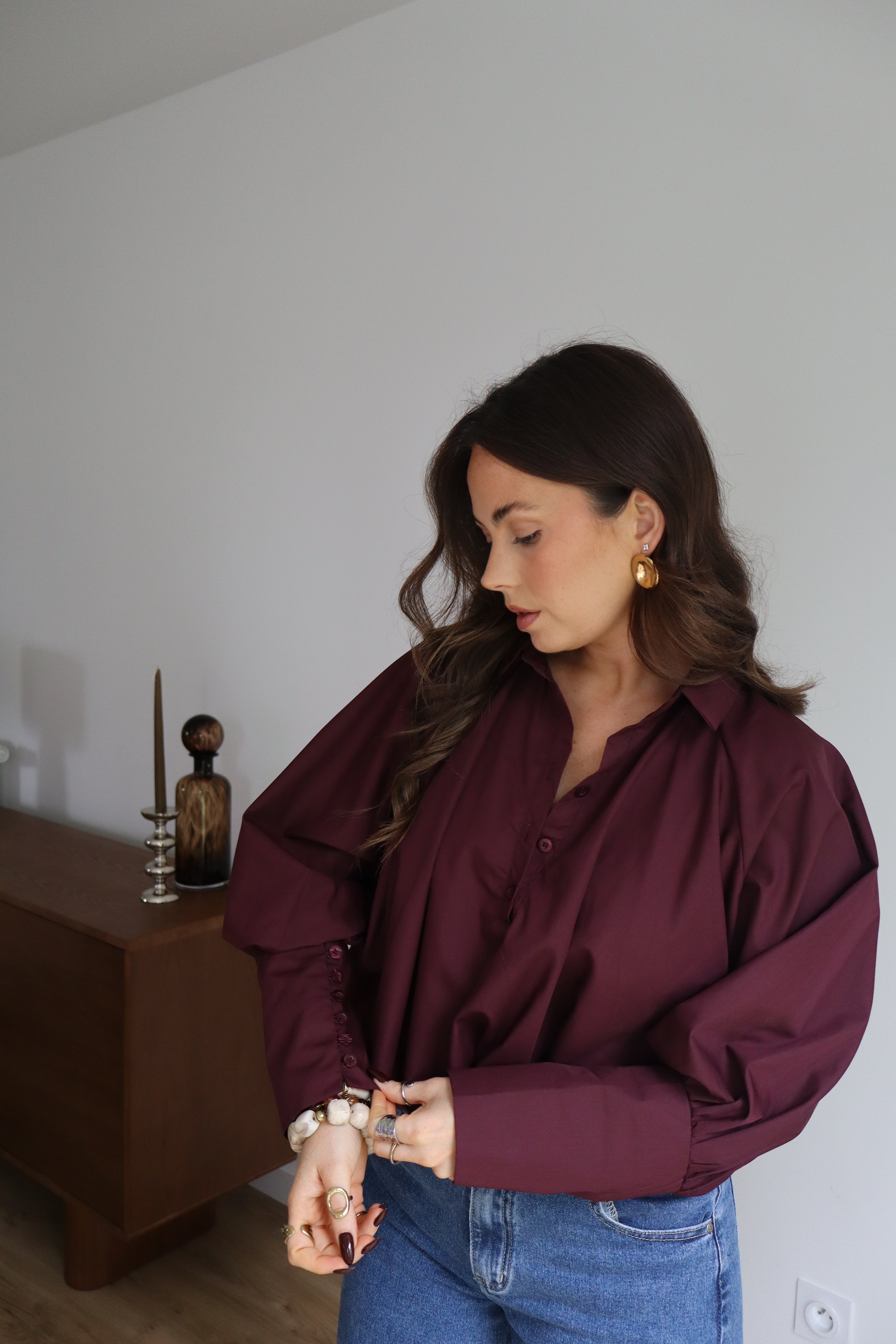 BLOUSE BOULE SARAH BORDEAUX