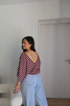 T-SHIRT EMY BLANC/BORDEAUX
