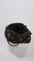 SAC CUIR LOUNA MARRON
