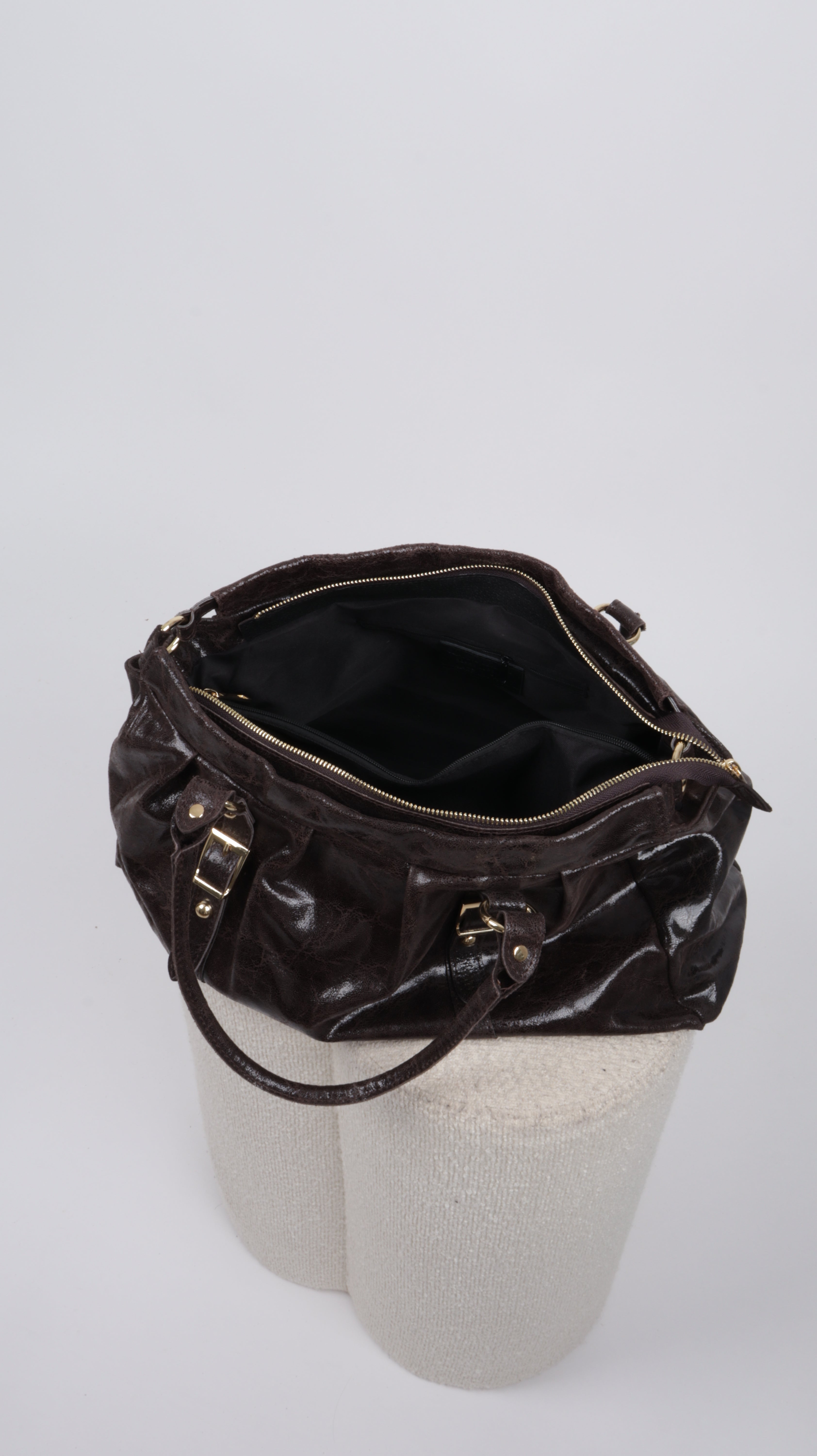 SAC CUIR LOUNA MARRON