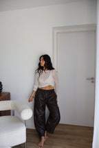 PANTALON SIMILI AZELIE CHOCO