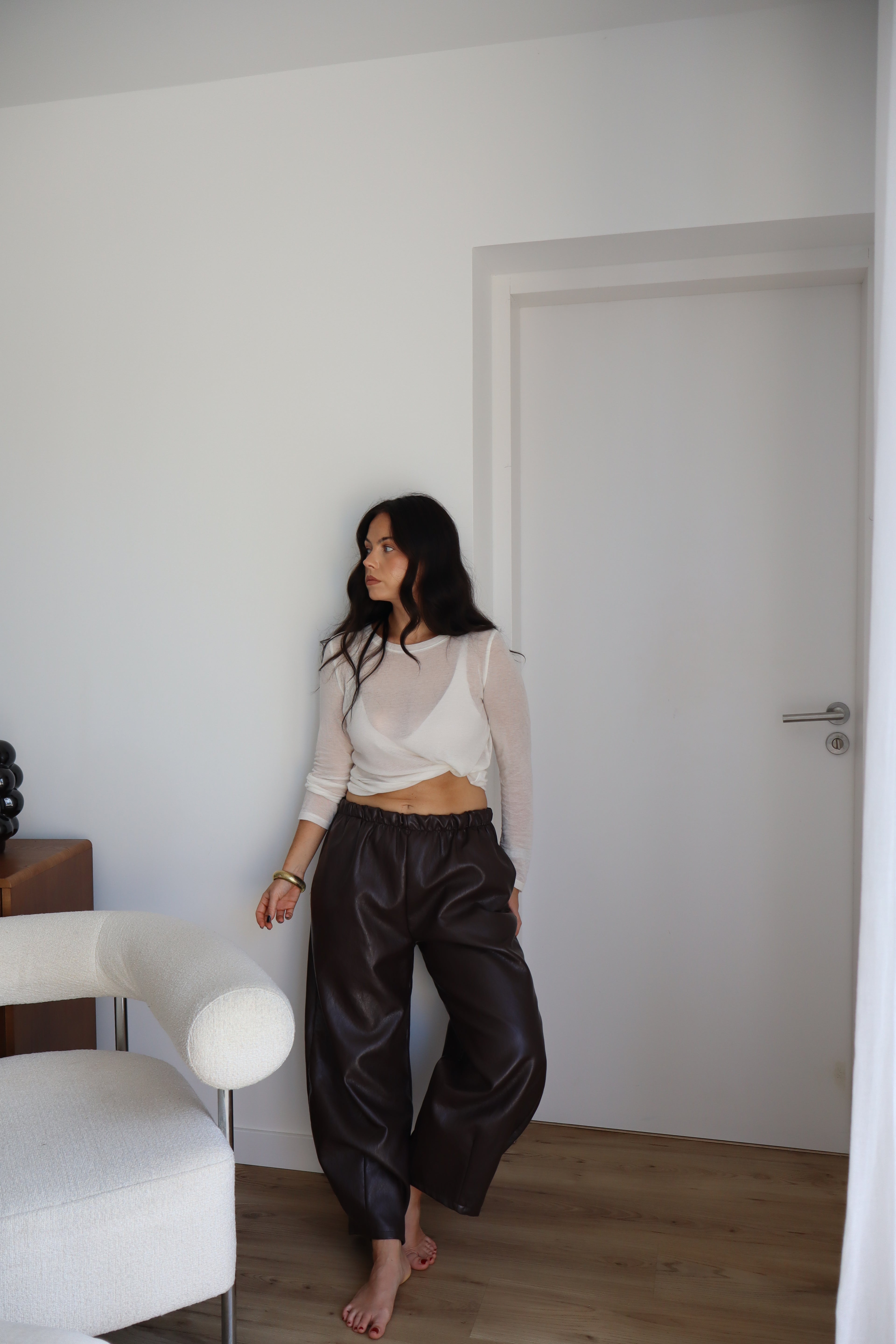 PANTALON SIMILI AZELIE CHOCO