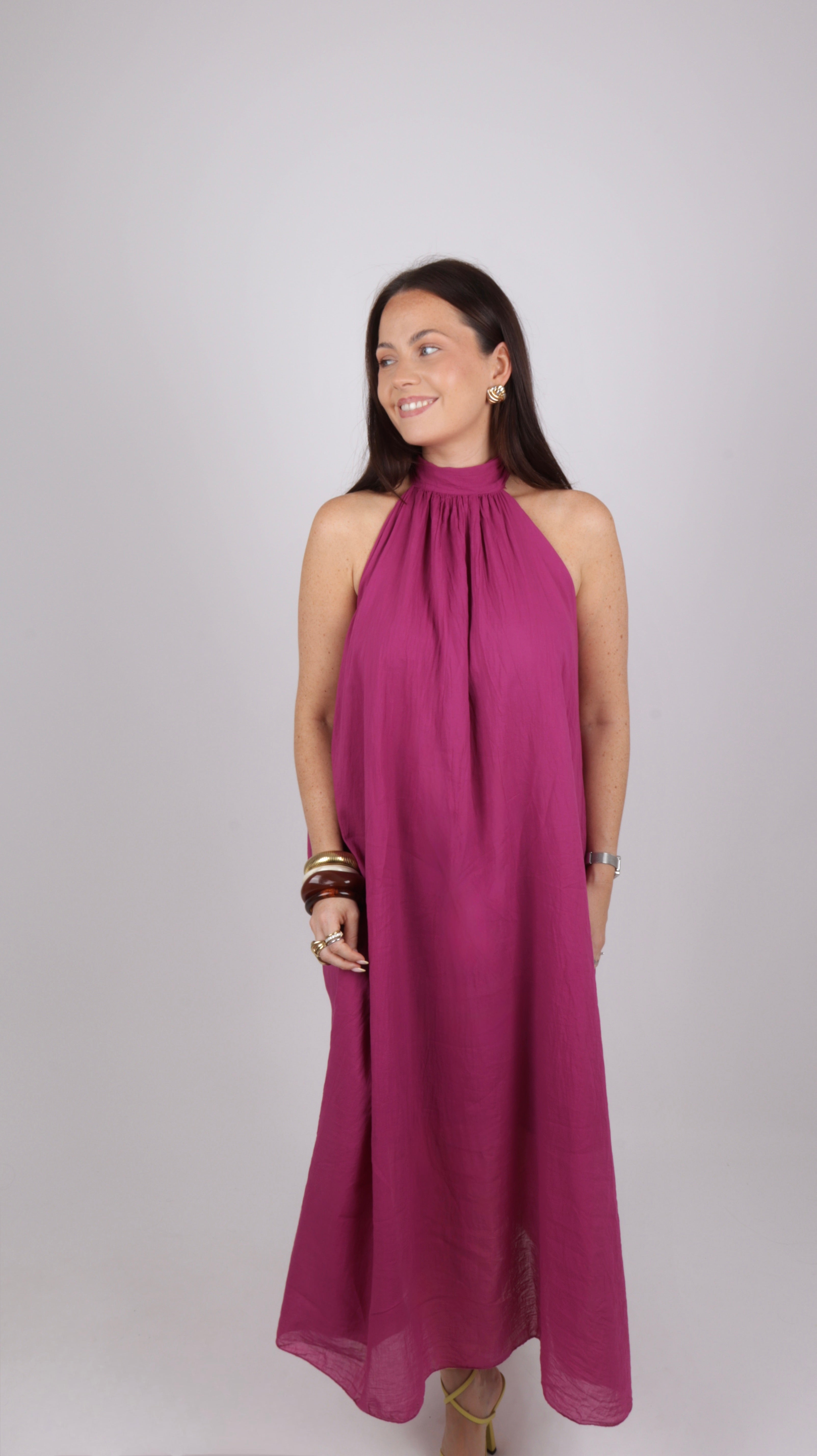 ROBE COL MONTANT LOUISE PRUNE