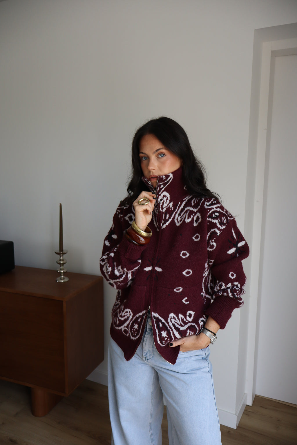 GILET BANDANA BORDEAUX