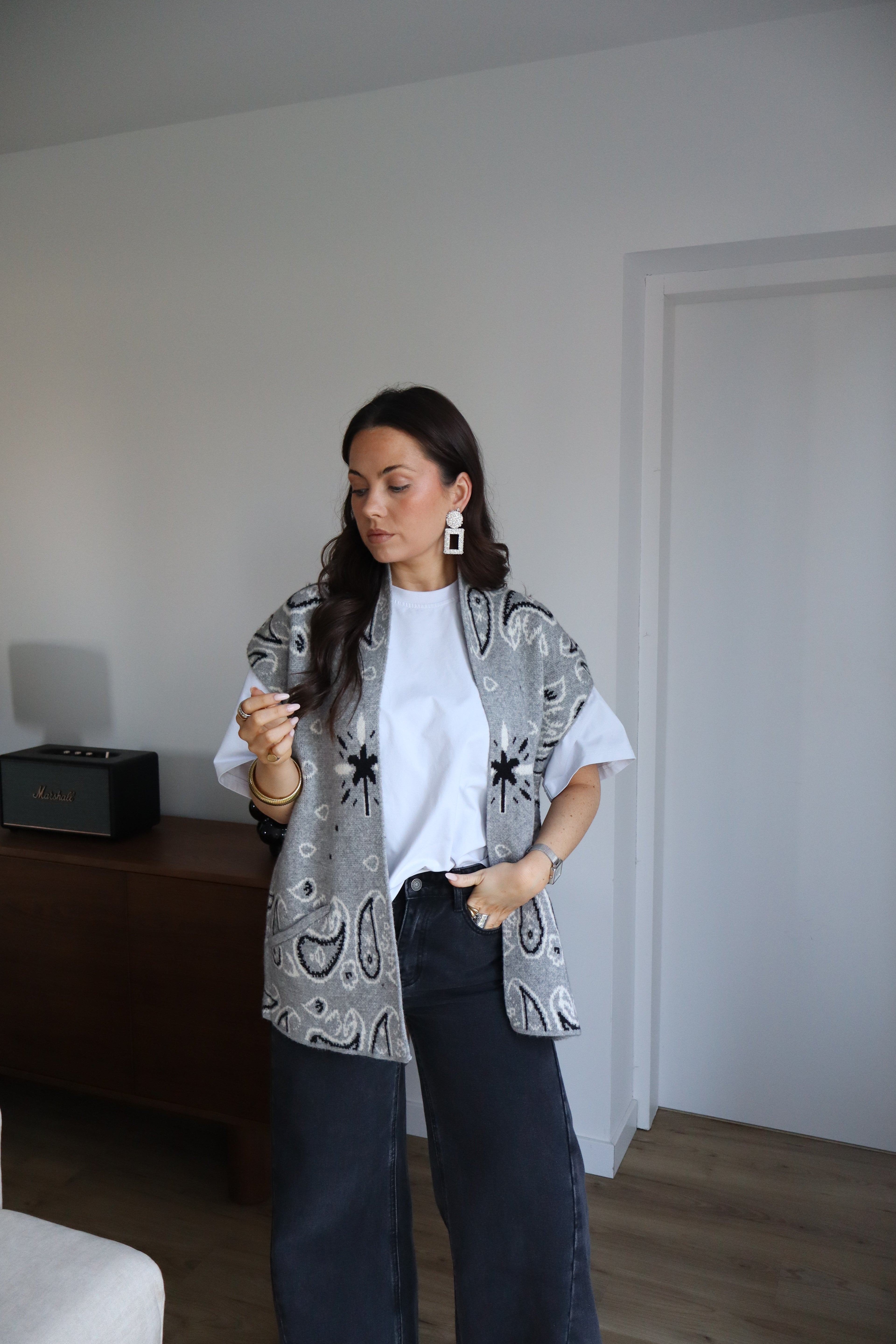 GILET BANDANA OLIVIA GRIS