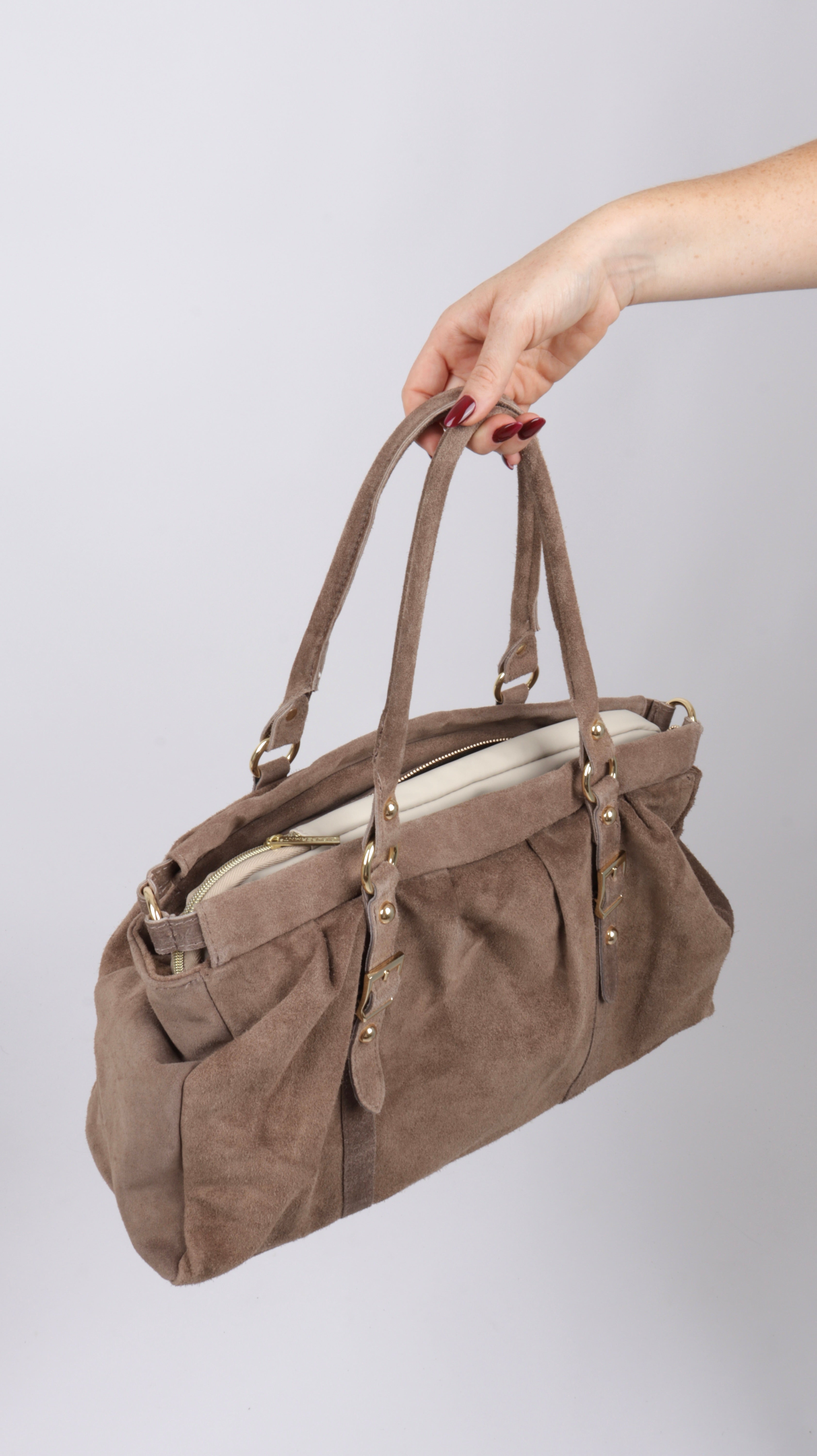 SAC SUEDE LOUNA TAUPE