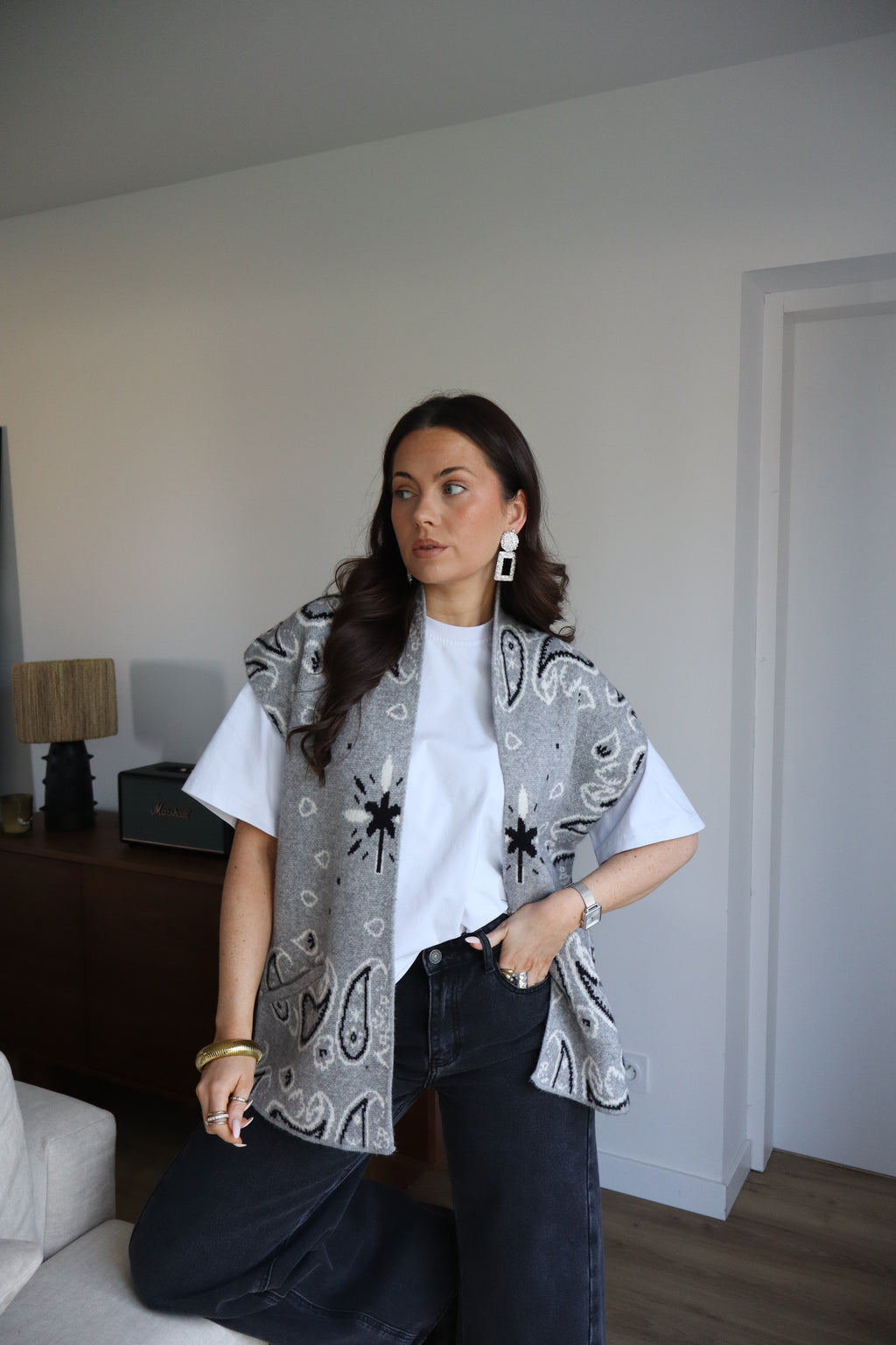 GILET BANDANA OLIVIA GRIS