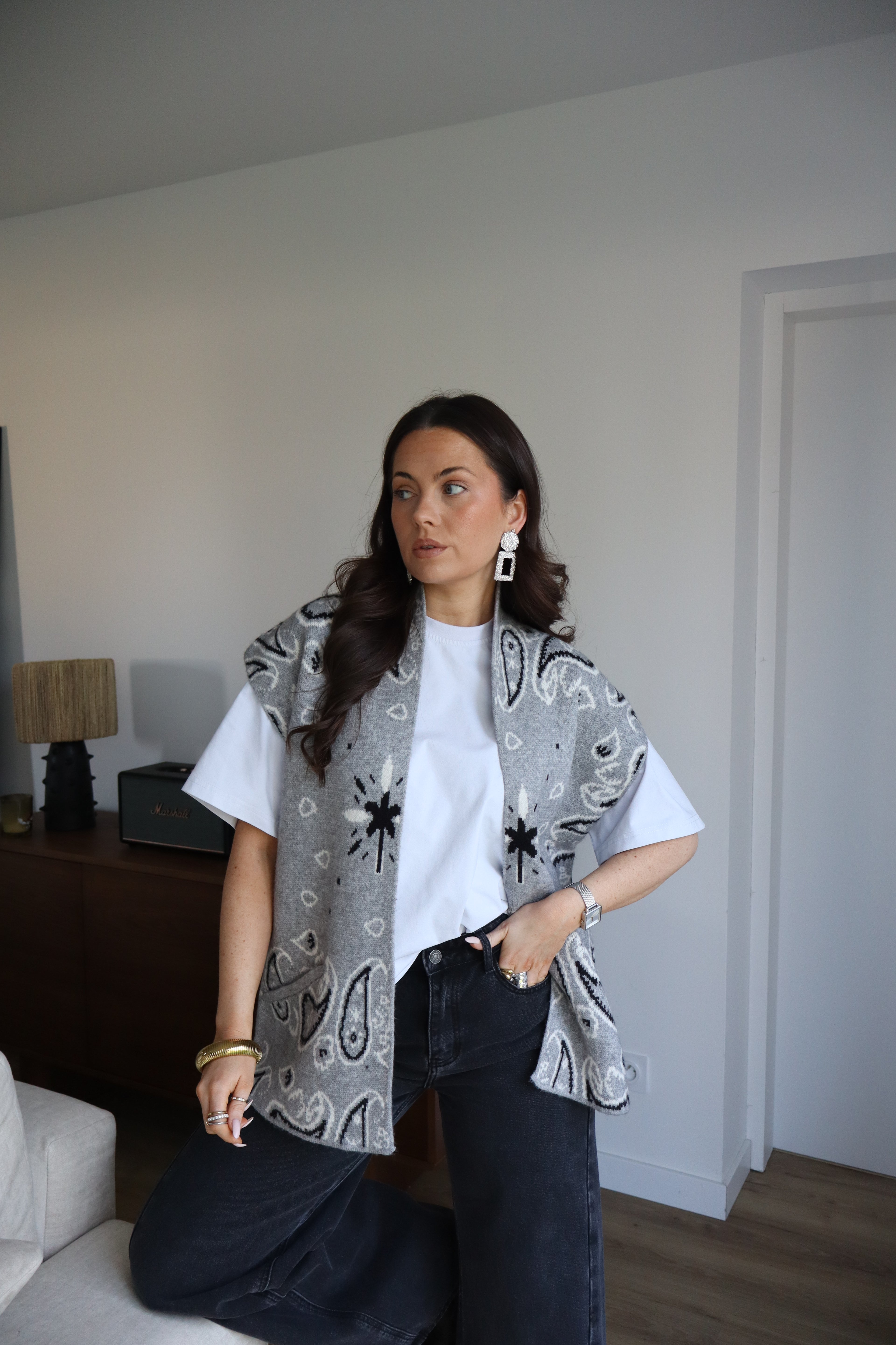 GILET BANDANA OLIVIA GRIS