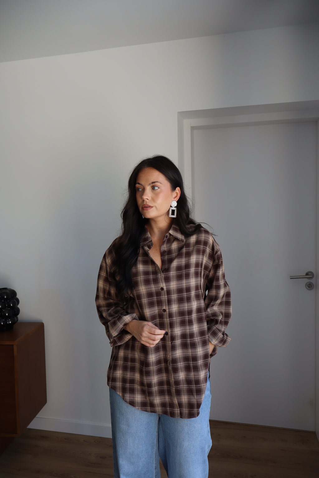 CHEMISE CARREAUX LANA MARRON
