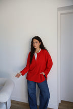 TOP À BOUTONS CHARLIE ROUGE