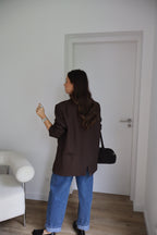 PRECOMMANDE - BLAZER MARRON FONCÉ TAO