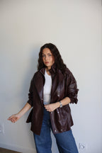 VESTE SIMILI LOUNA BORDEAUX