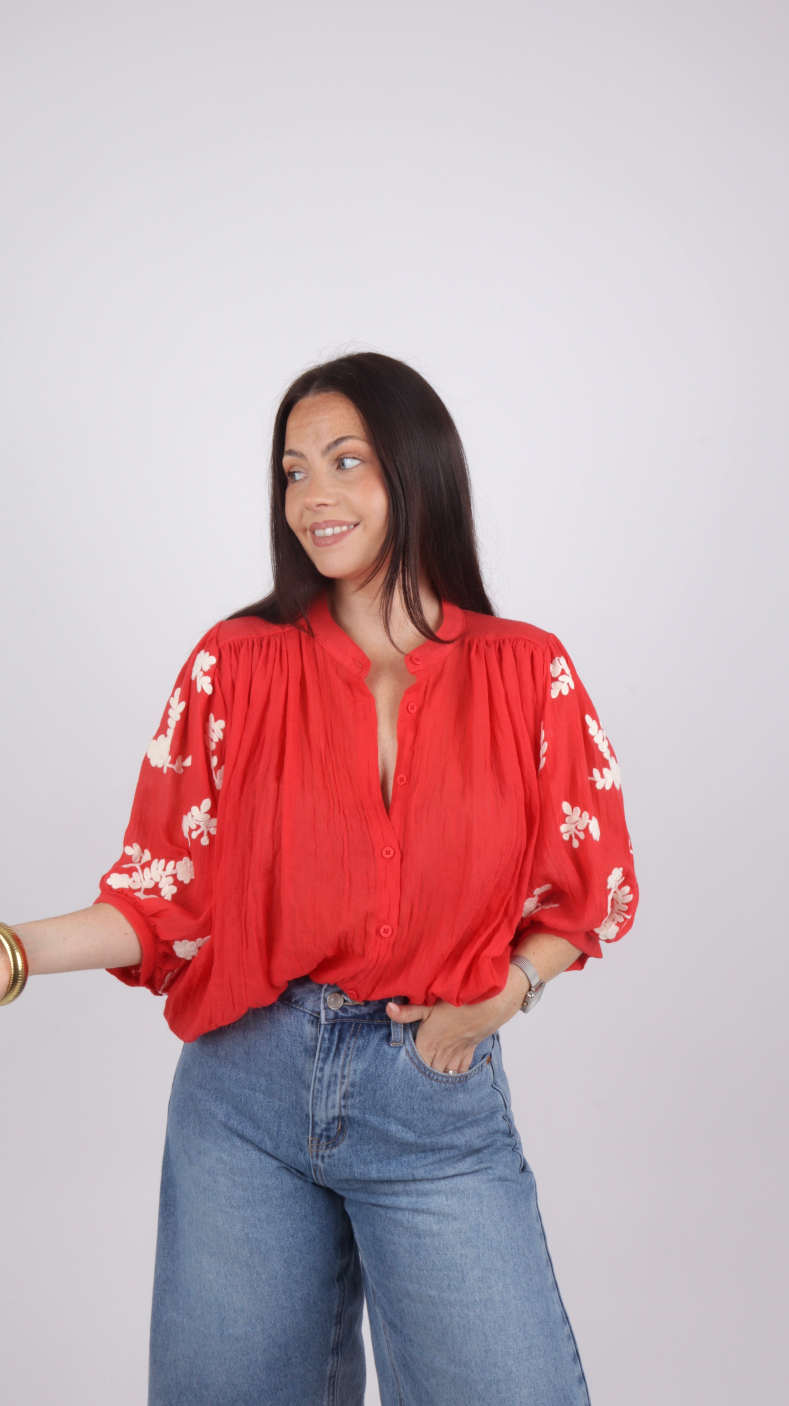 CHEMISE FLEURS TANIA CORAIL