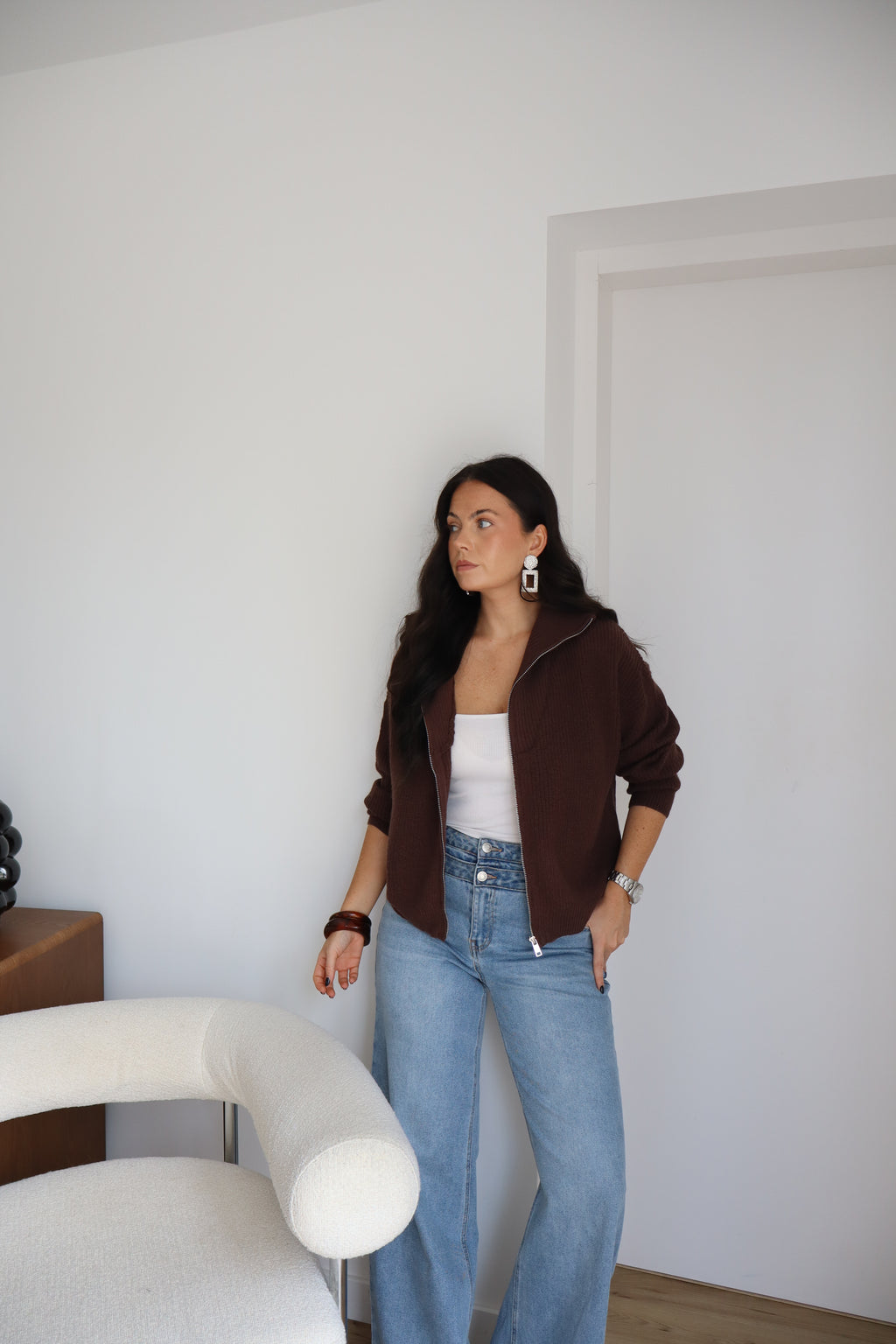 GILET NELIA MARRON