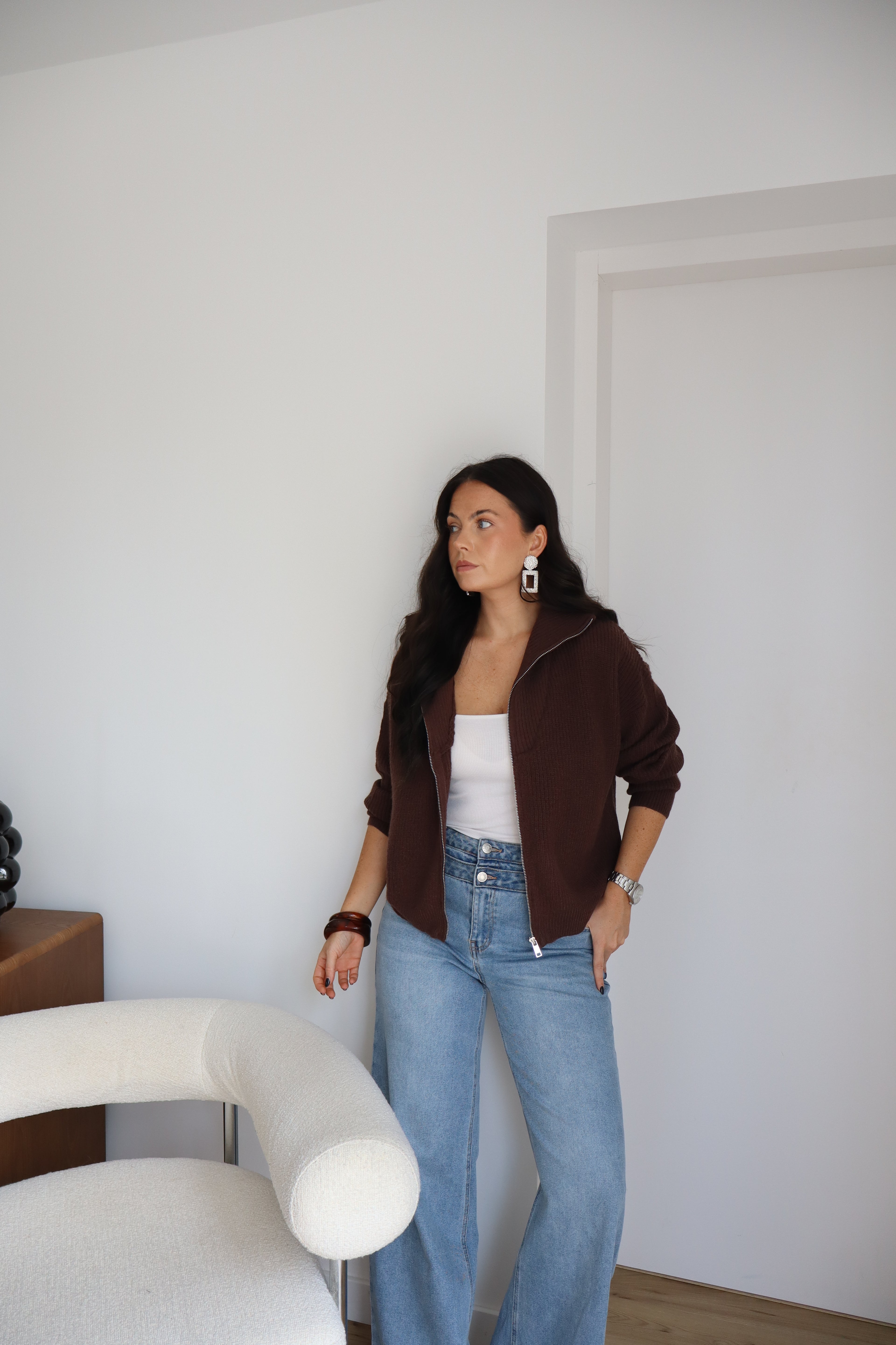 GILET NELIA MARRON