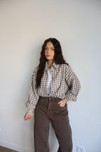 CHEMISE CARREAUX LOLY ECRU