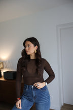 TOP CACHEMIRE MARRON