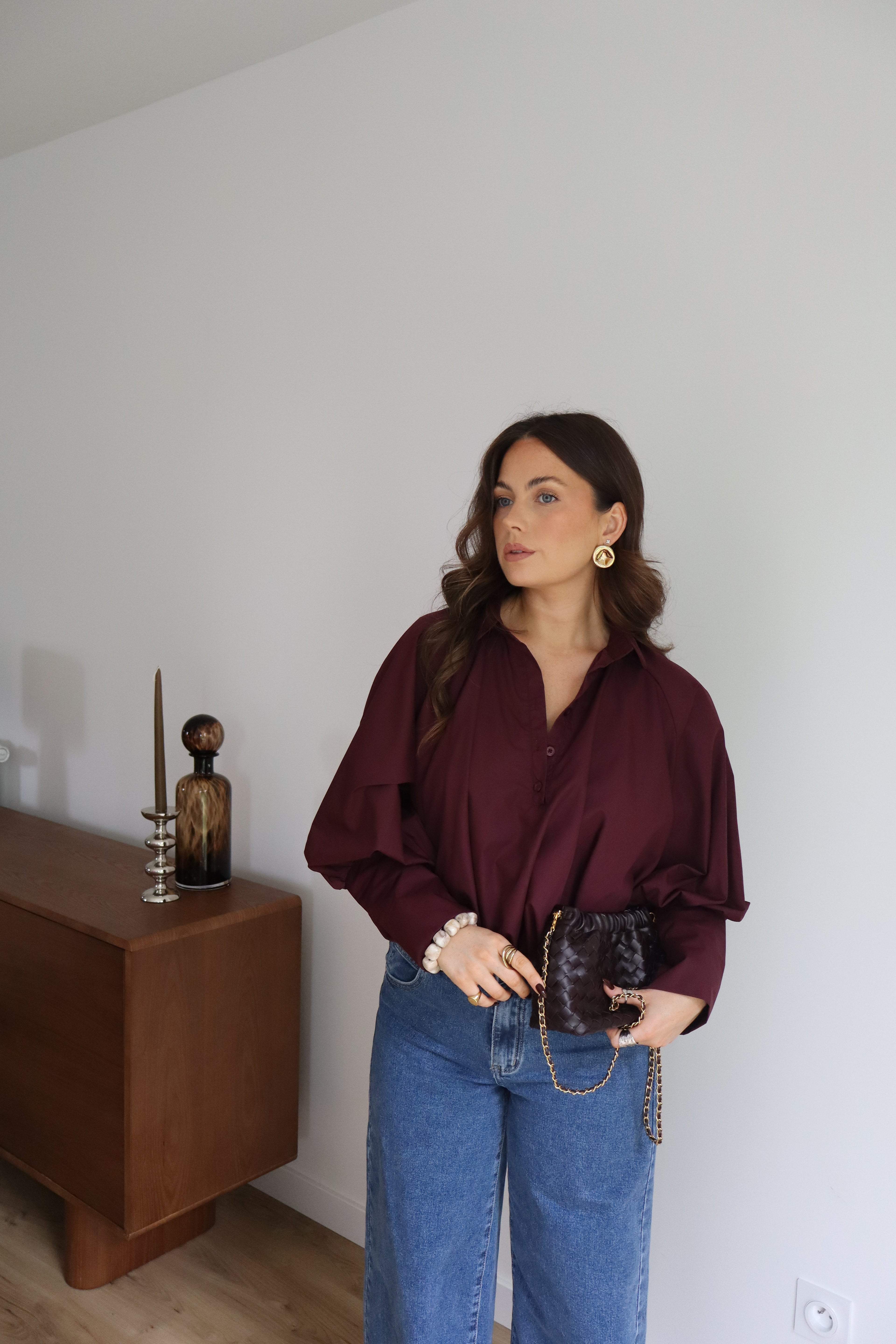 BLOUSE BOULE SARAH BORDEAUX