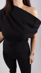 TOP ASYMÉTRIQUE CÉLINE NOIR