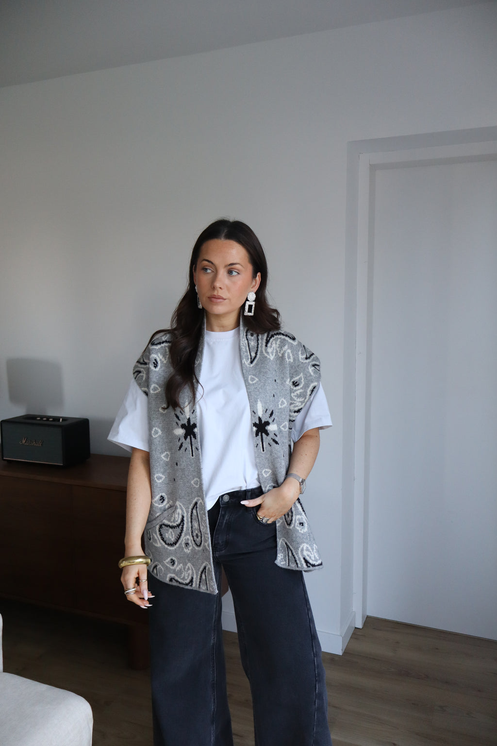 GILET BANDANA OLIVIA GRIS