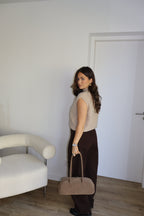 SAC BOWLING CUIR TAUPE