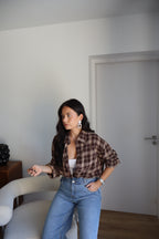 CHEMISE CARREAUX LANA MARRON
