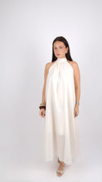ROBE COL MONTANT LOUISE BEIGE