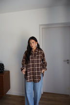 CHEMISE CARREAUX LANA MARRON