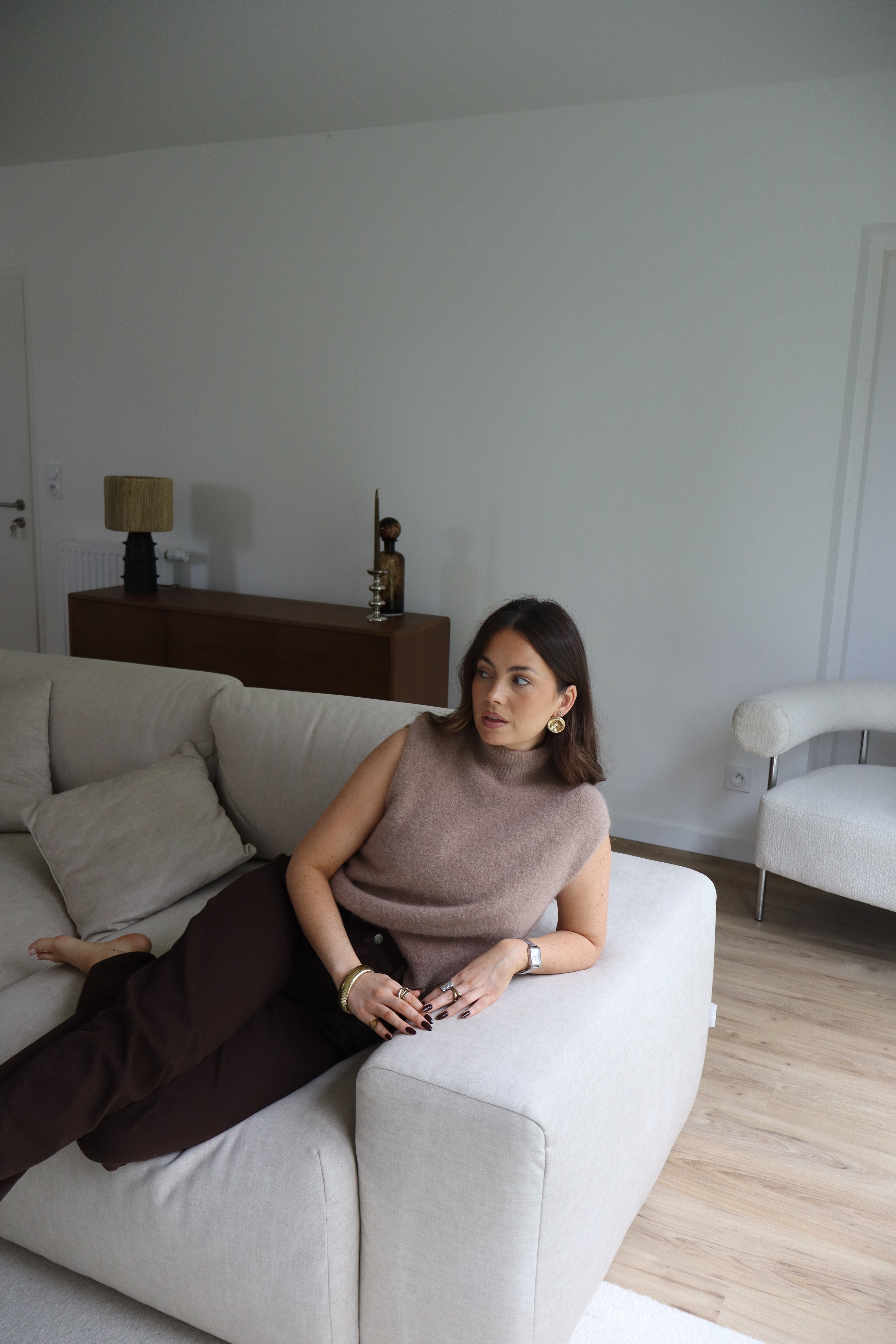 PULL TAUPE NINON