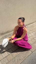 ROBE COL MONTANT LOUISE PRUNE