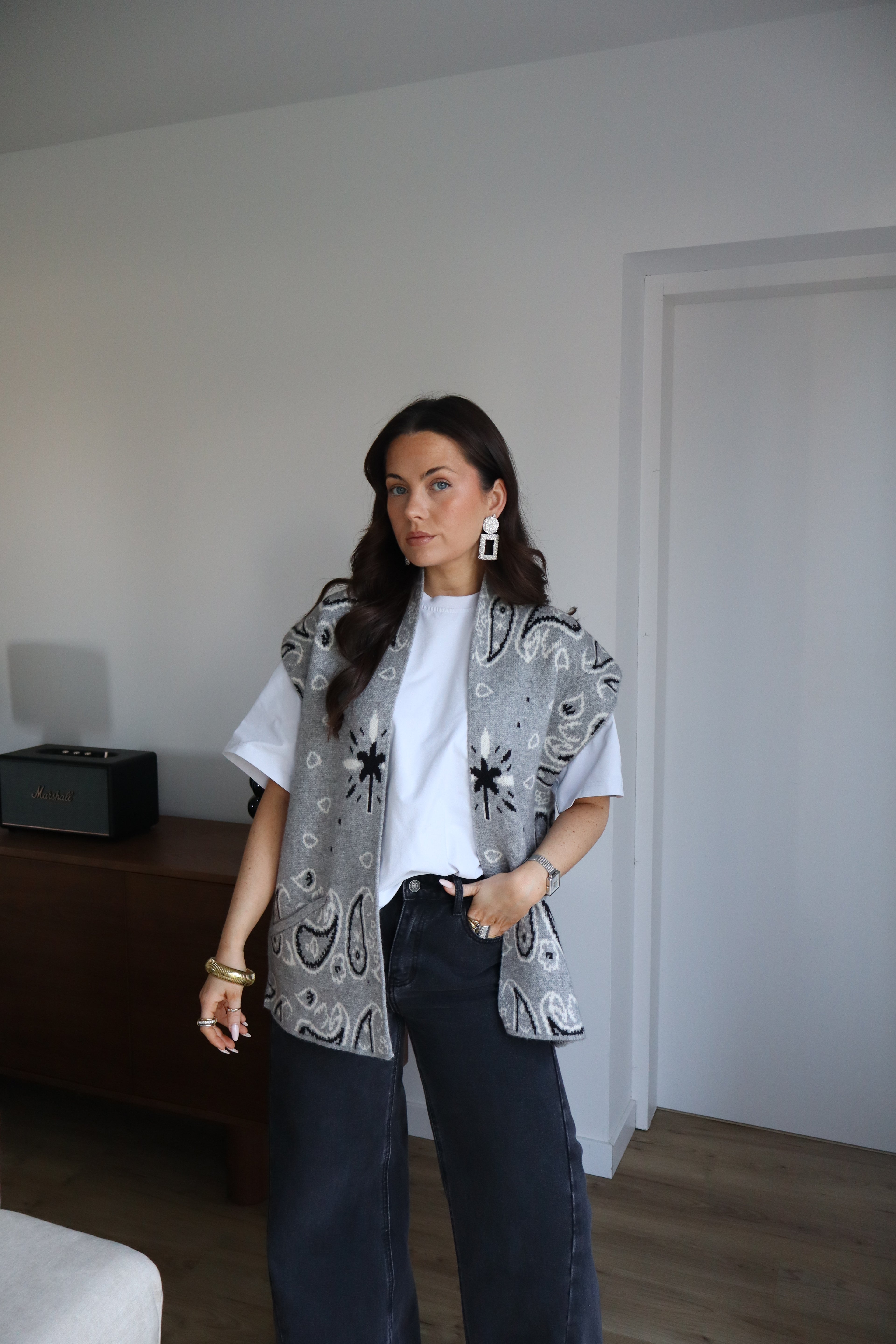 GILET BANDANA OLIVIA GRIS