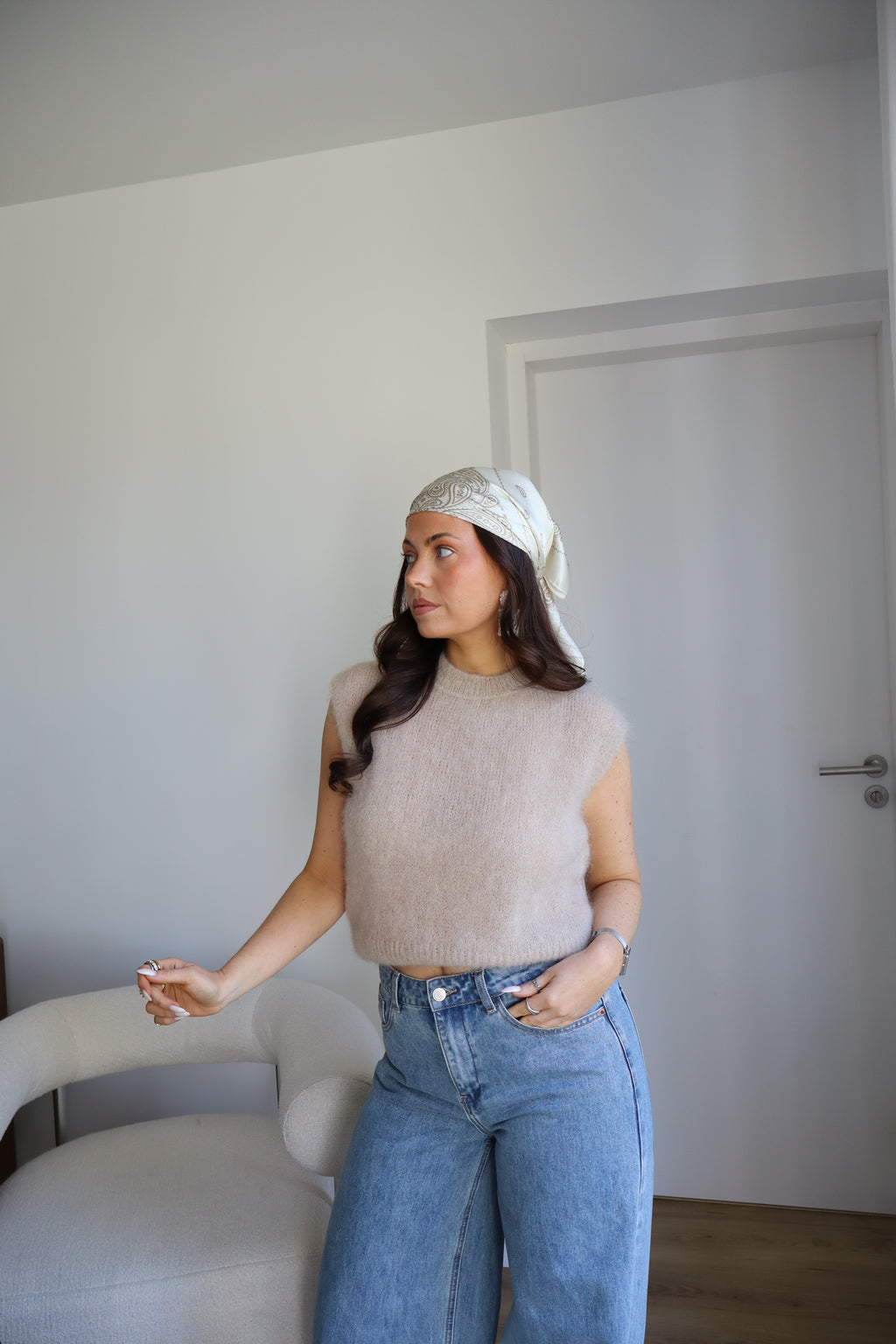 PULL SANS MANCHE ROMY BEIGE