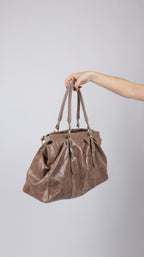 SAC CUIR LOUNA TAUPE