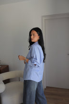 CHEMISE RAYEE ALIENOR BLEU
