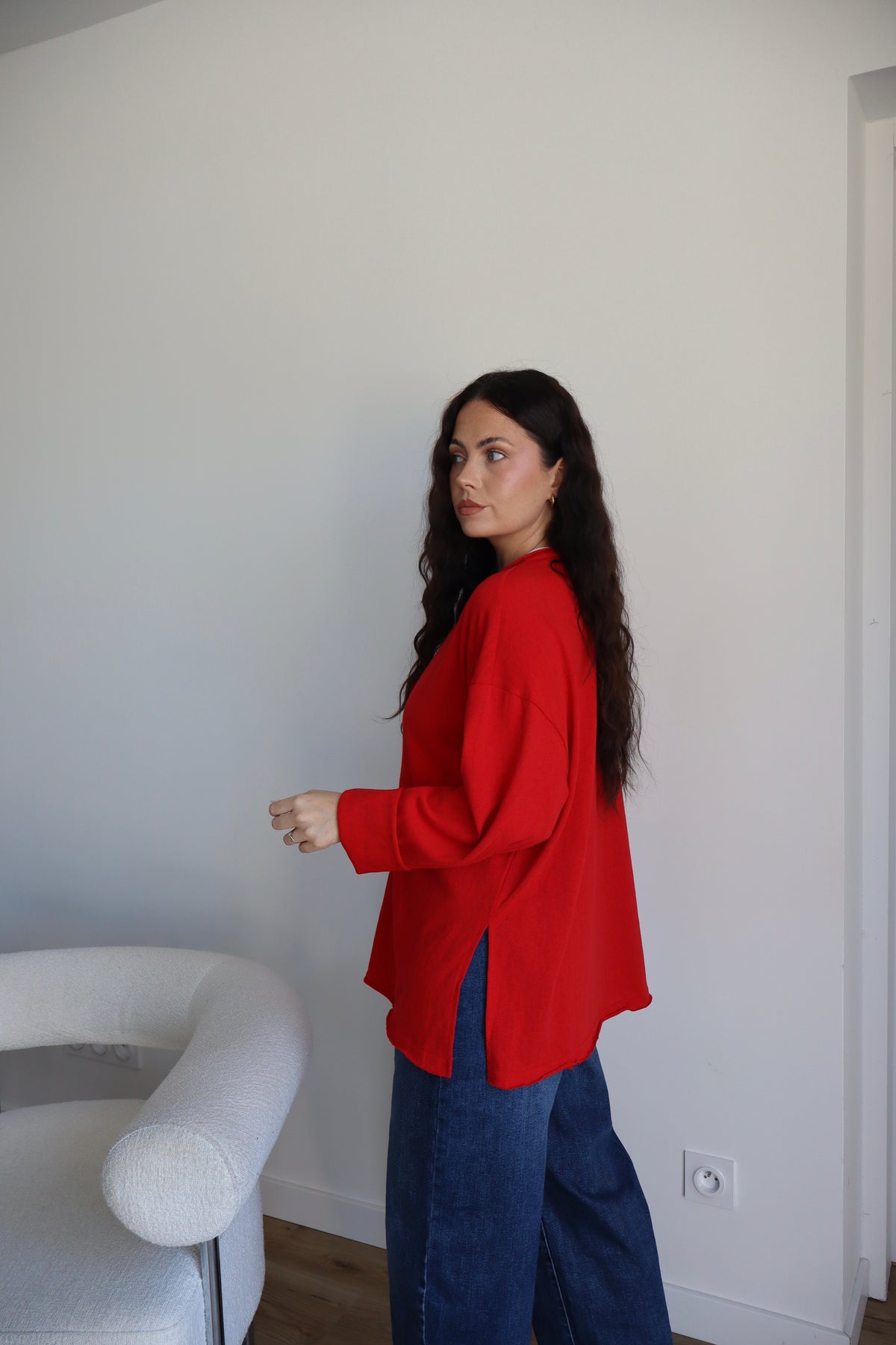 TOP À BOUTONS CHARLIE ROUGE