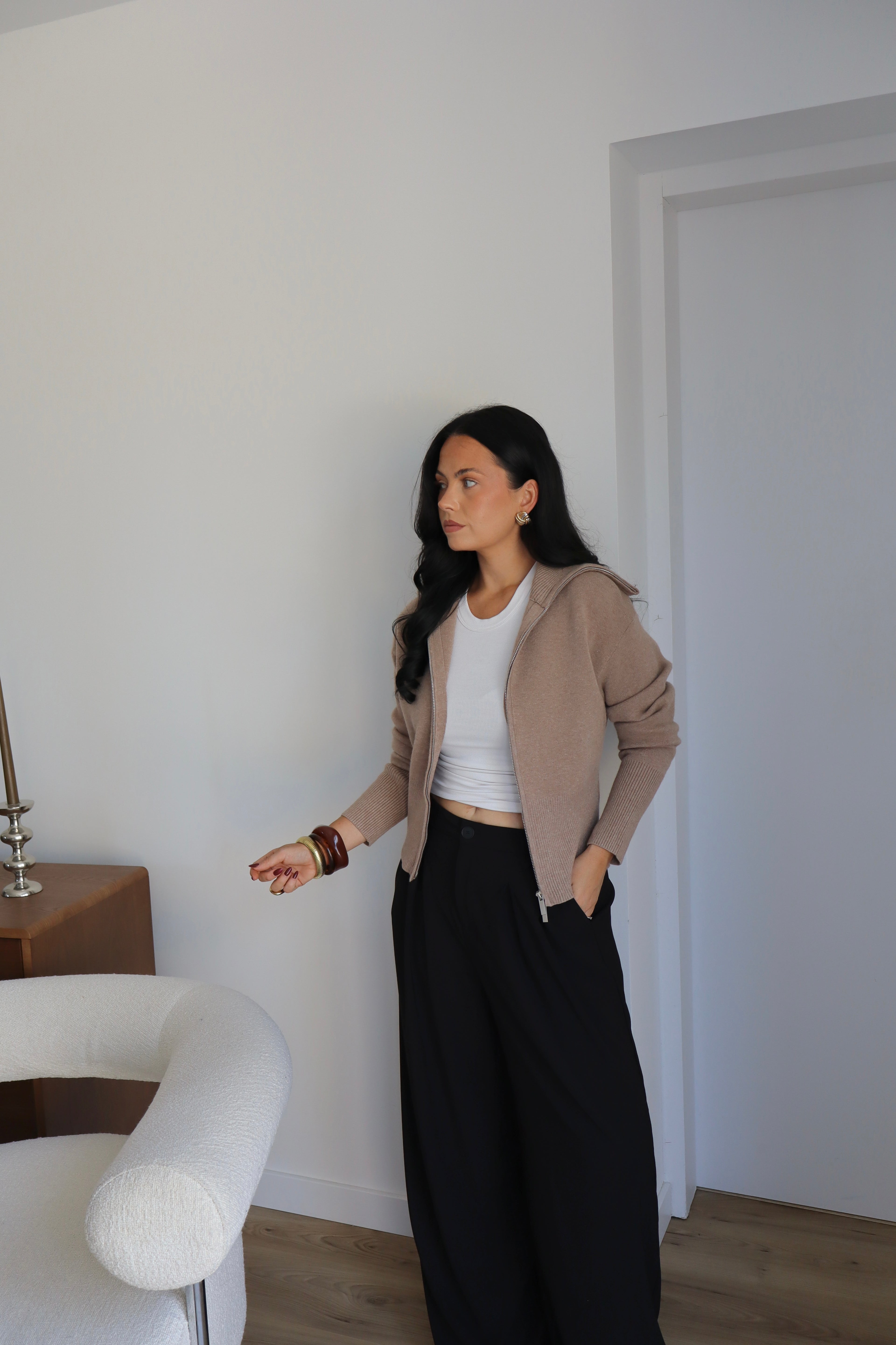 GILET ZIPPÉ SOLEA BEIGE