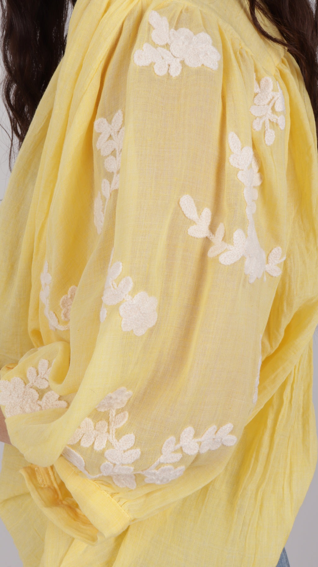 CHEMISE FLEURS TANIA JAUNE