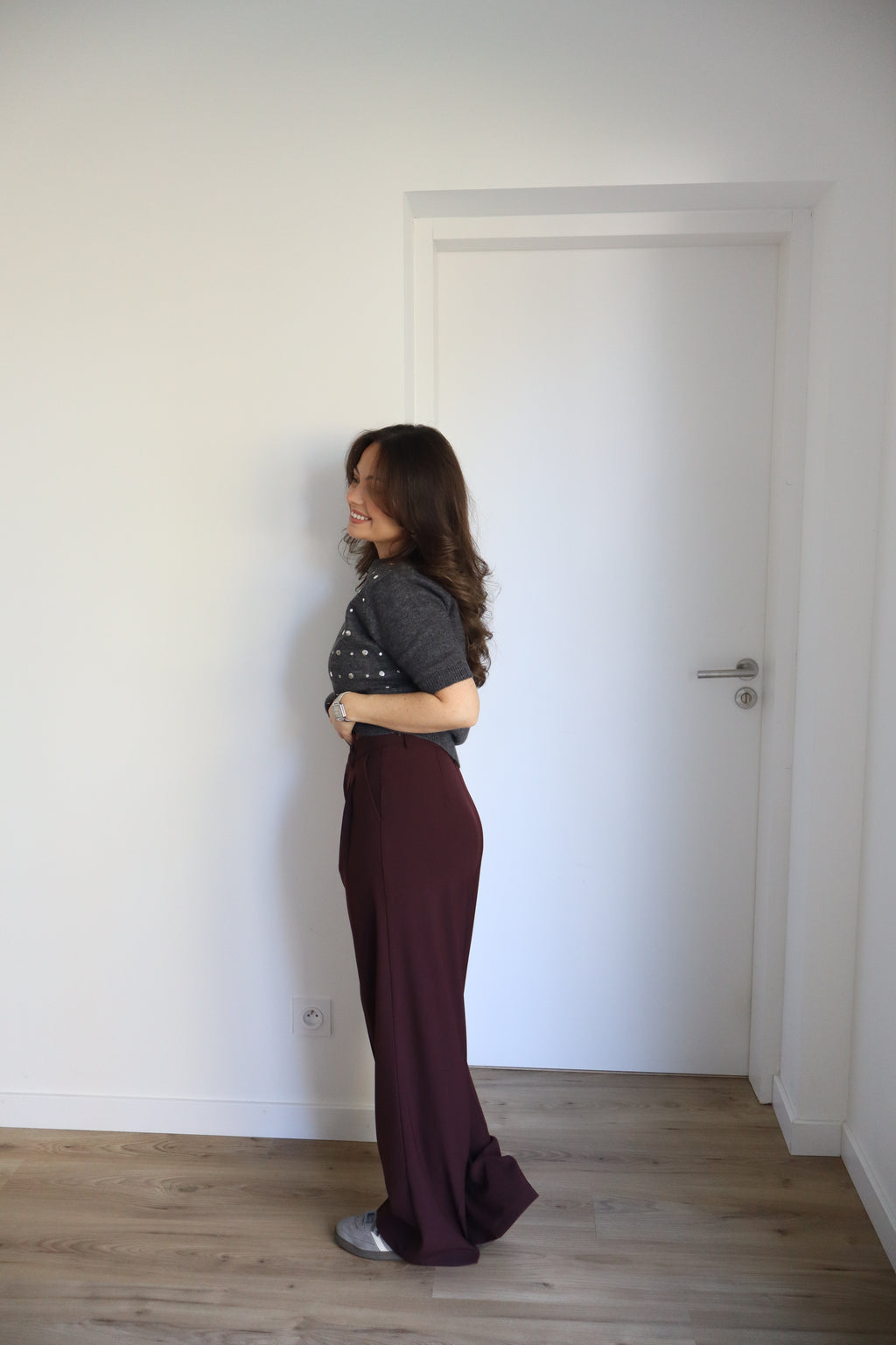 PANTALON DROIT BORDEAUX ROXANE