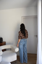 JEAN WIDE LEG MARTY BLEU