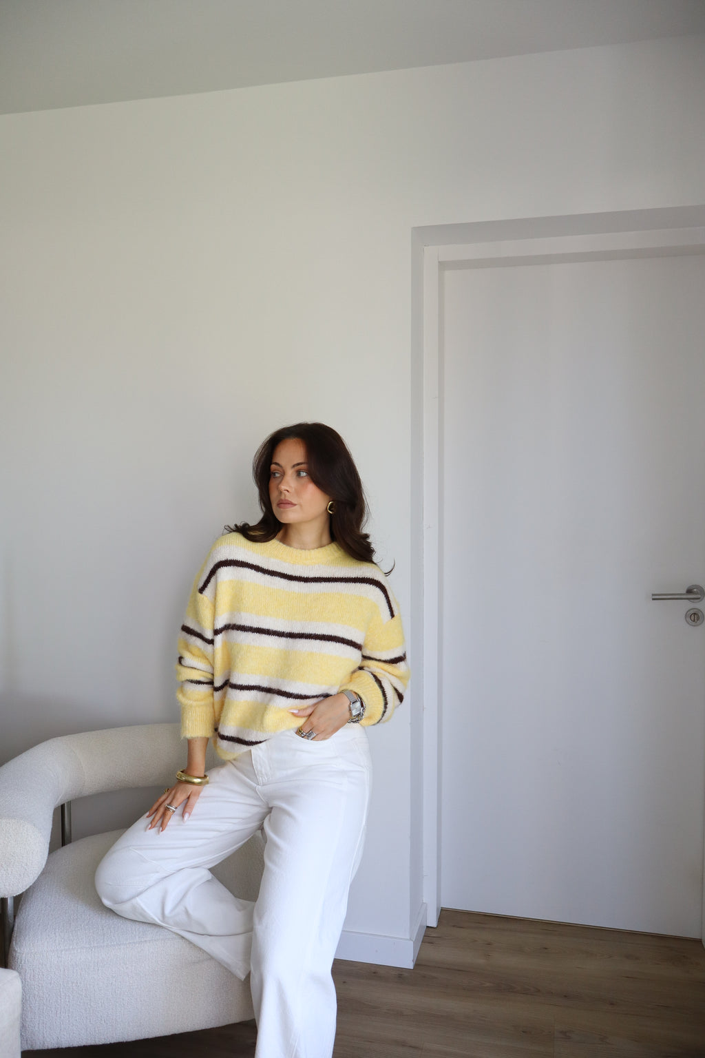 PULL RAYÉ JAUNE TALMA